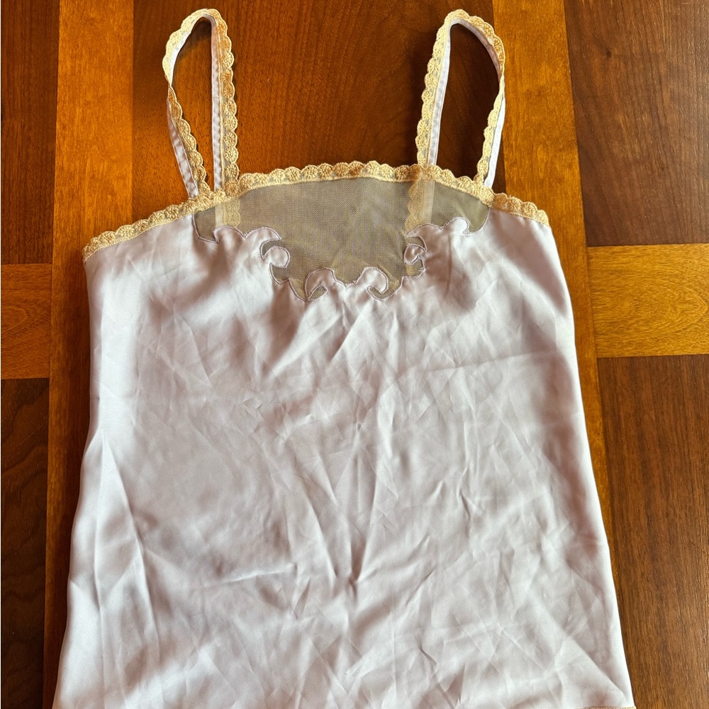Vanity Fair Cream Camisole with Lace Trim